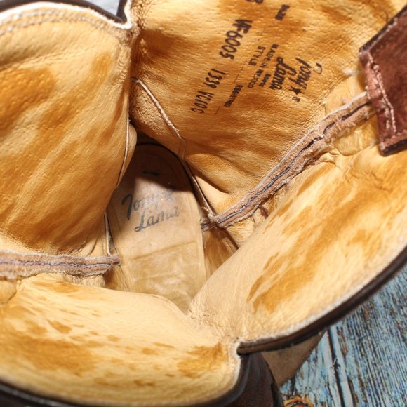 Tony Lama Santa Fe Vaquero Brown Leather Cowgirl Western Boots 8.5 B - Picture 6 of 9